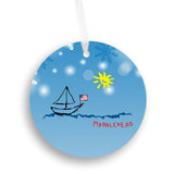 Marblehead - Sailboat & Sun Sketch, Christmas Ornament - Get 50% OFF when you buy 10 or more! MIX & MATCH!