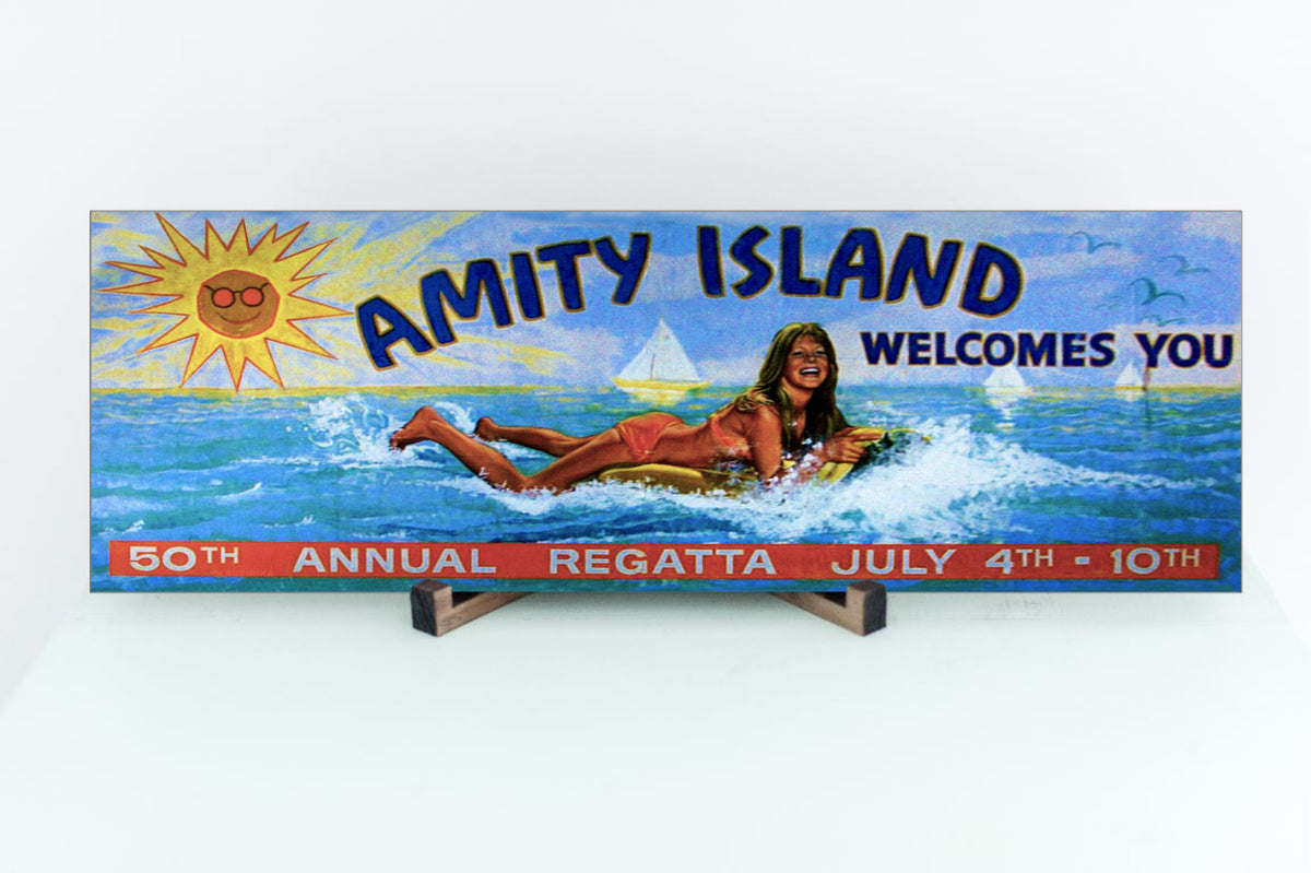 Jaws Amity Island You Billboard 15"x5" Sign
