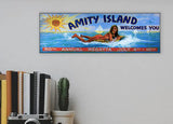 Jaws - Amity Island Welcomes You Billboard 15"x5" Sign