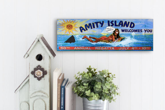 Jaws - Amity Island Welcomes You Billboard (WITH GRAFFITI) 15