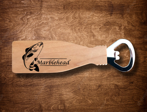 Marblehead Codfish Laser Engraved Bottle Opener, Maple Wood - GET 40% OFF WHEN YOU BUY 2 OR MORE! Just add 2 or more to your cart and save instantly! Great gift idea!
