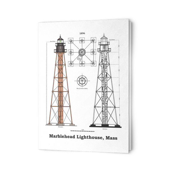 Marblehead - Lighthouse Plan 7x5 Note Card
