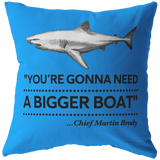 JAWS - Need a Bigger Boat Pillow - Blue Bckgrnd