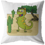 Iguana Cactus Cartoon - Pillow