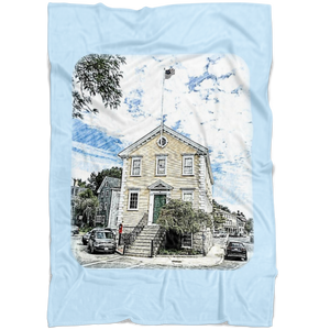 Marblehead - Old Town House Color Sketch - Lt Blue - Fleece Blanket
