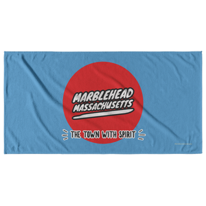 Marblehead, Town With Spirit, Red Circle - Beach Towel v2