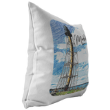 Marblehead Lighthouse Color Sketch Pillow
