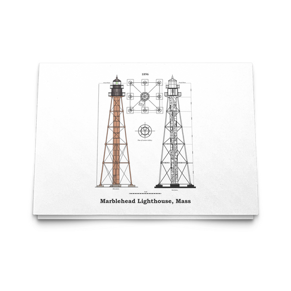 Marblehead - Lighthouse Plan 5x7 Note Card