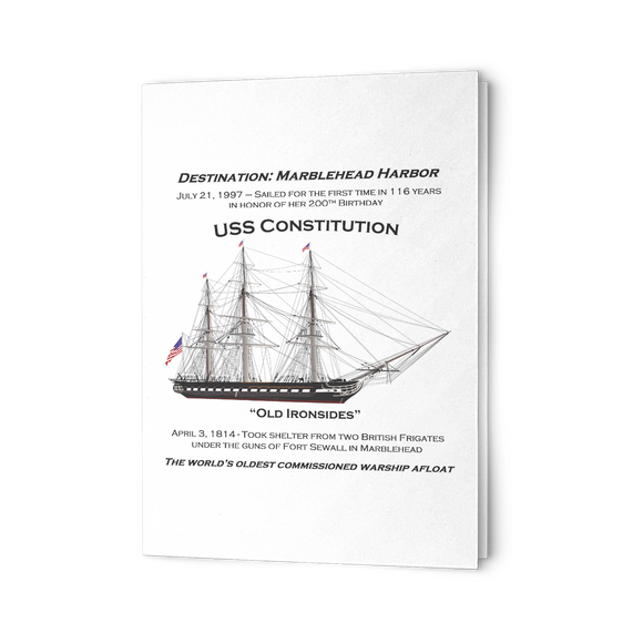 Marblehead - USS Constitution 7x5 Note Card v1